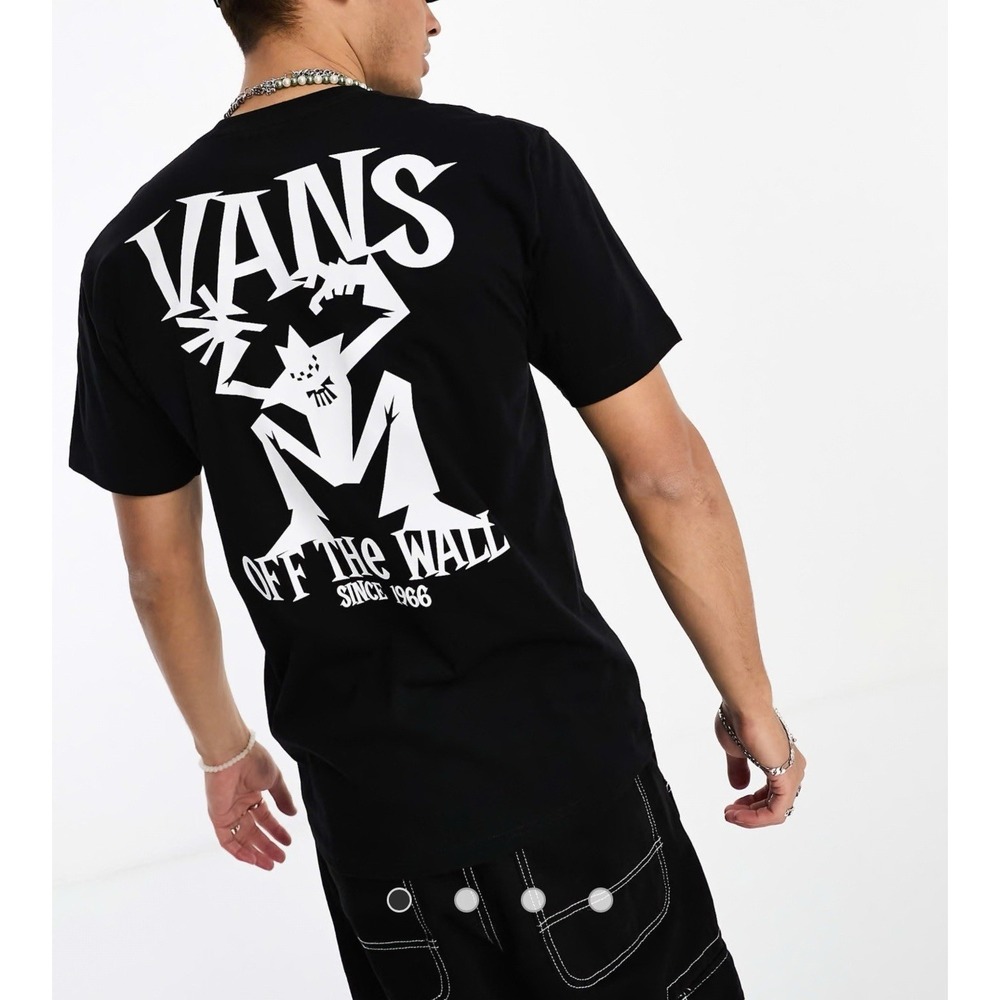 Vans sketchy friend back print t-shirt in black Size XL